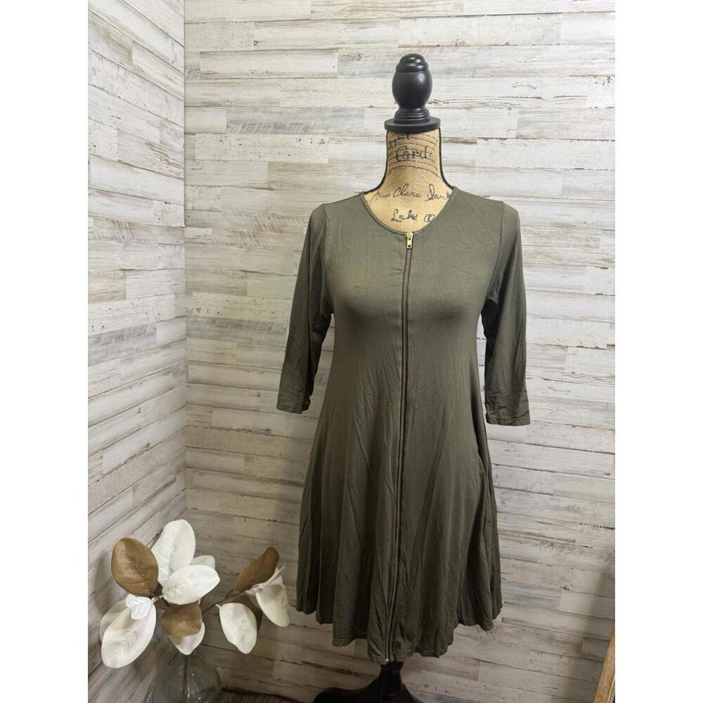 BEL KAZAN OLIVE GREEN DRESS SIZE L